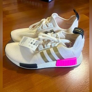 Women Adidas NMD Cream and Pink Sneakers